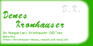 denes kronhauser business card